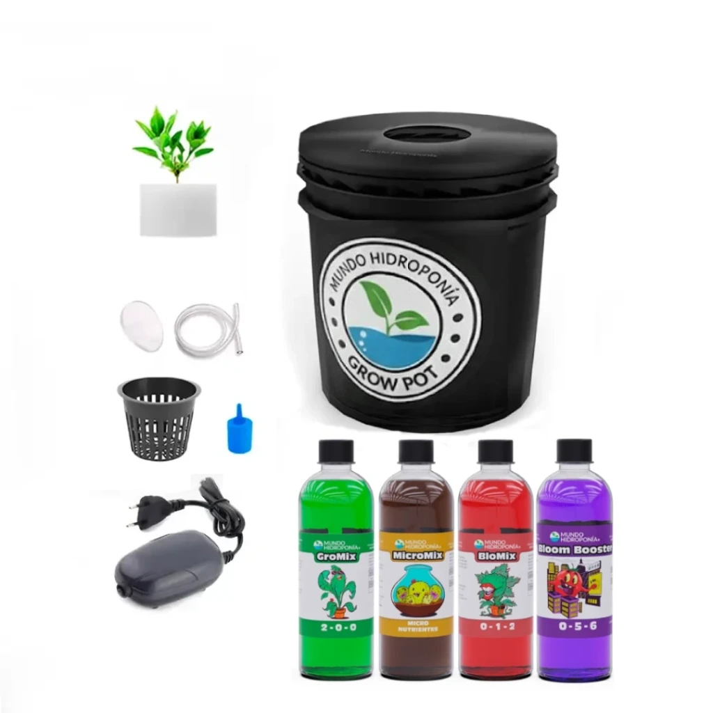 Grow Pot Inicial - DWC Hydro Bucket Kit con Bomba de Aire, Nutrientes y Más