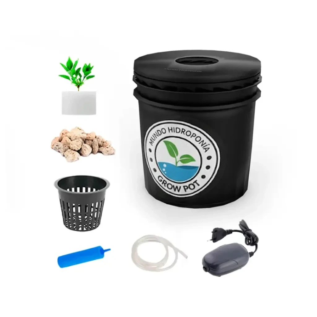 Grow Pot Original - DWC Hydro Bucket Kit con Bomba de Aire y Accesorios (8L)