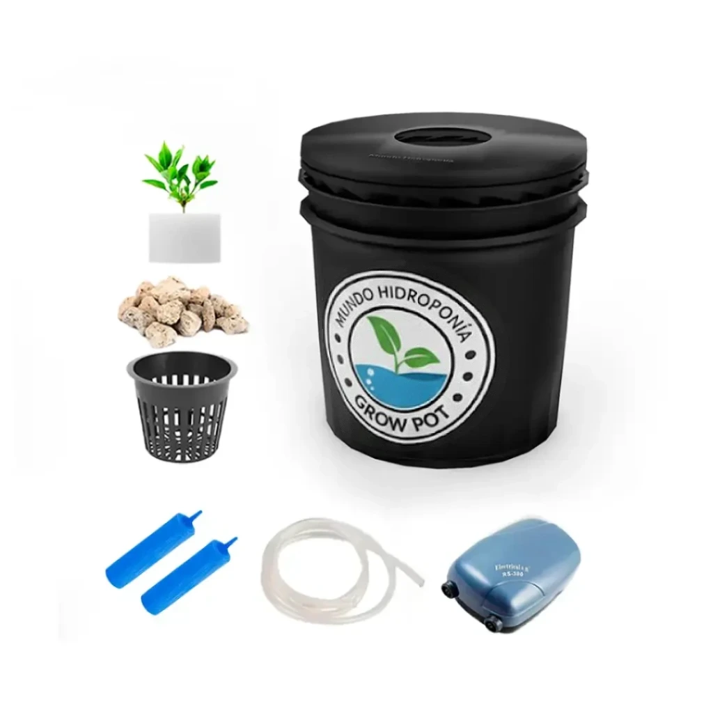 Grow Pot Profesional - DWC Hydro Bucket Kit con Bomba de Aire y Accesorios (8L)