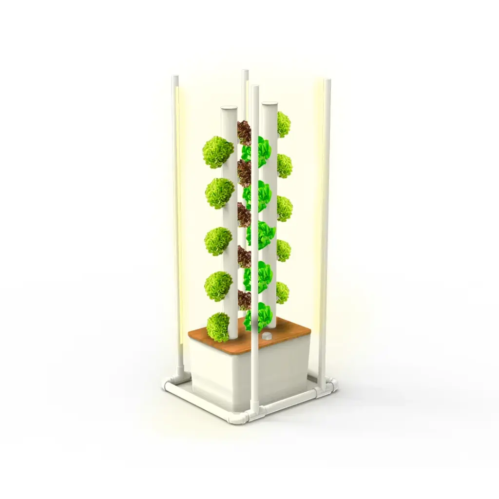Kit Hidropónico N18 Sistema Torre para 20 Plantas, Jardín Completo con Nutrientes, Semillas y Accesorios (No)