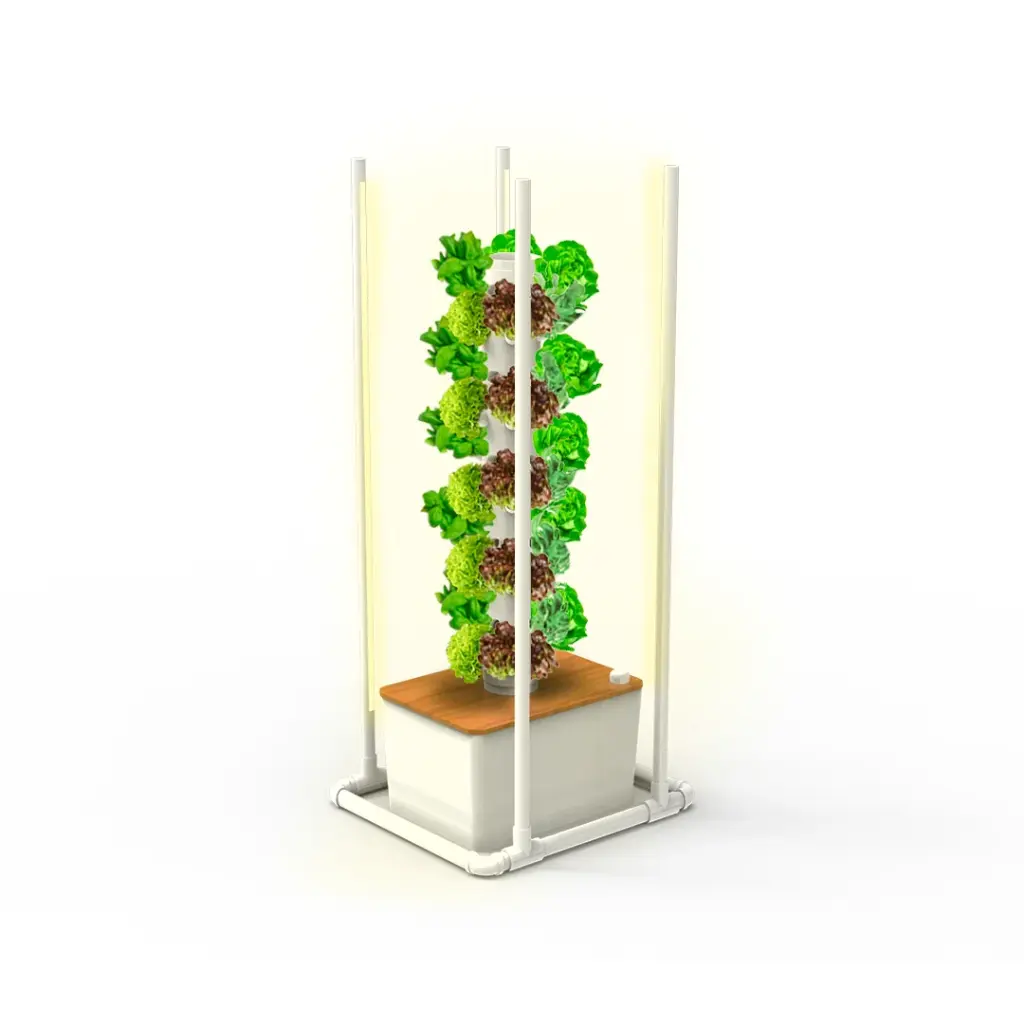 Kit Hidropónico N6WP Sistema Torre para 50 Plantas, Jardín Completo con Nutrientes, Semillas y Accesorios (No)