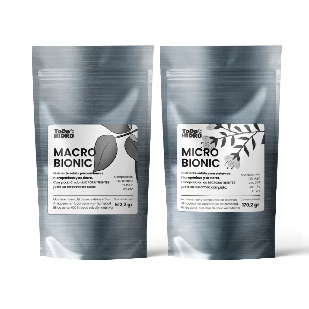 ToDo Hidro Macrobionic y Microbionic, Nutriente sólido de dos partes para Vegetales y Frutos (Rendimiento 600 Litros)