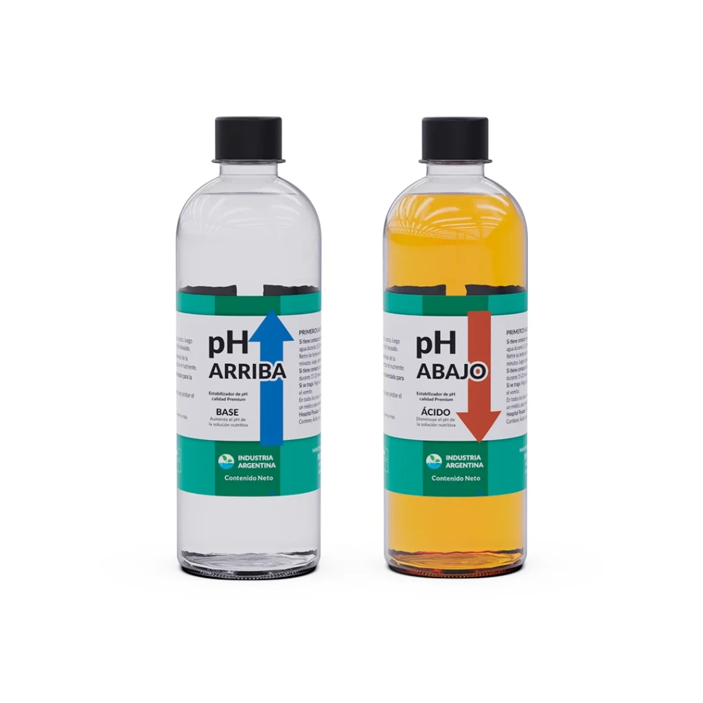 Kit Reguladores de pH Arriba y Abajo (pH más y pH menos) Fácil de usar (200ml)
