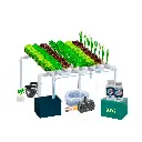 Kit Hidropónico N15 Sistema NFT para 64 Plantas, Jardín Completo con Nutrientes, Semillas y Accesorios