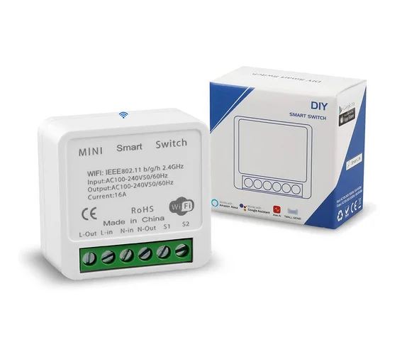 [SMA-00035] Tuya Smart Switch - Modulo Mini Switch WiFi (Medición de Cosumo 1G 16A)